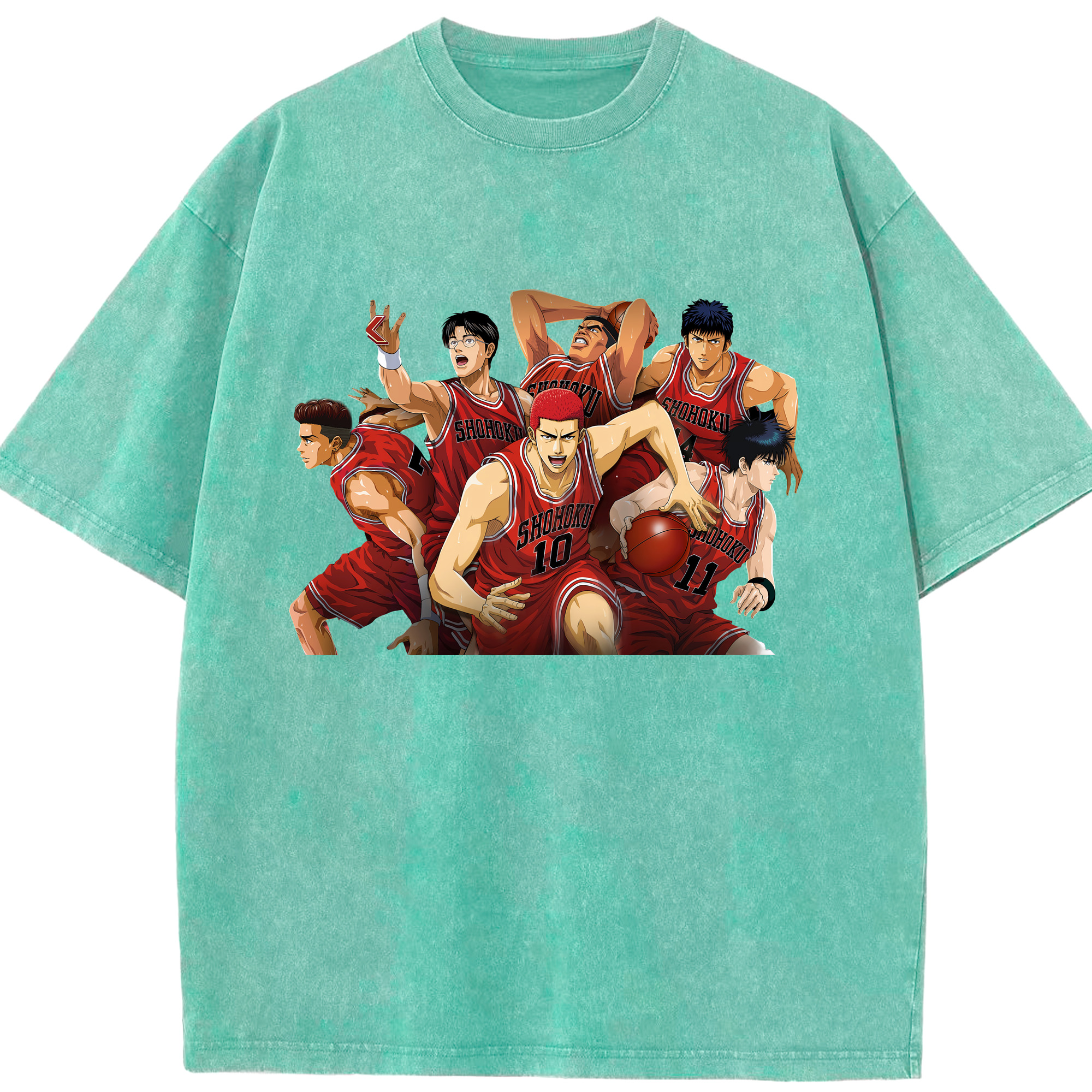 （画像用） SLAM DUNK／スラムダンク 綿100% ヴィンテージ風 半袖Tシャツ（フロントプリント）
